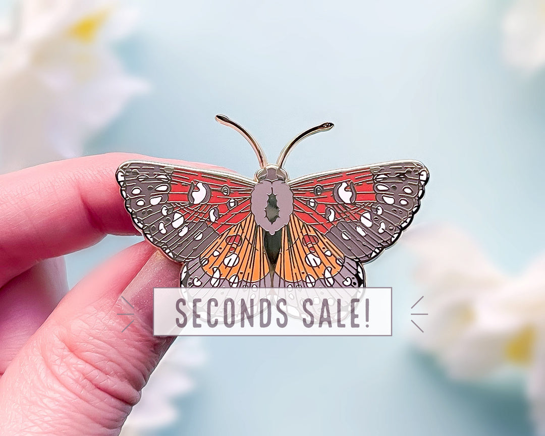 Mormon Metalmark Butterfly Enamel Pin (Seconds)