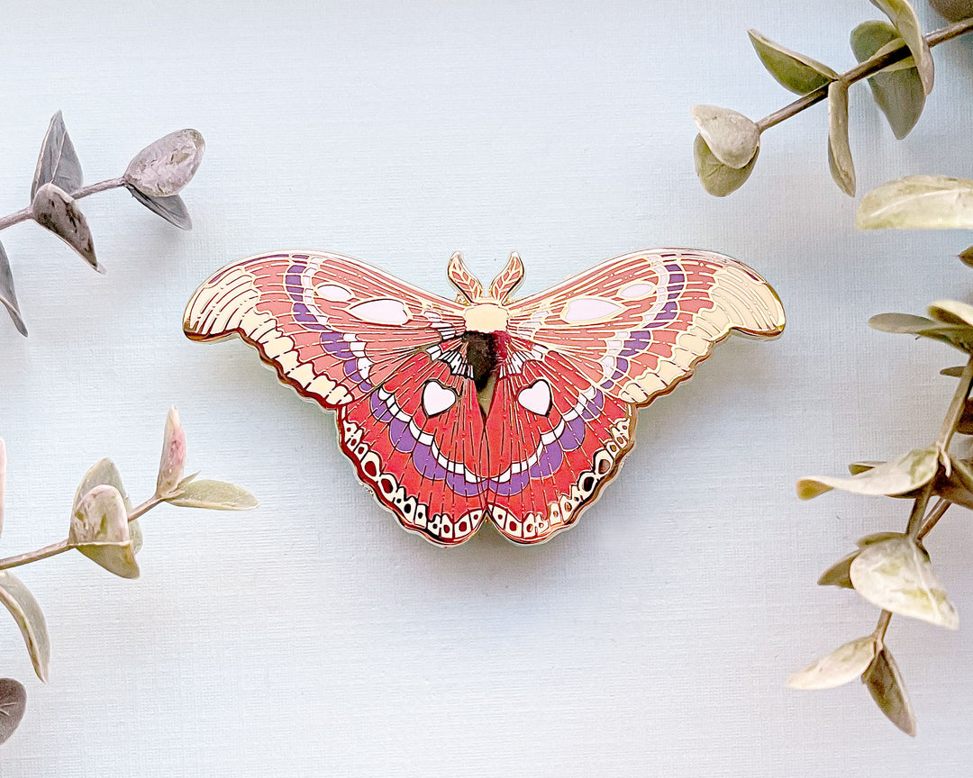 Atlas Moth (Attacus atlas) Enamel Pin