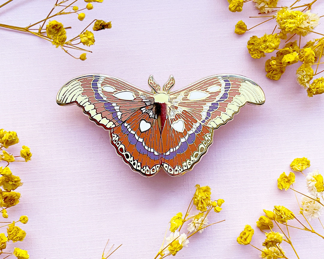 Atlas Moth (Attacus atlas) Enamel Pin