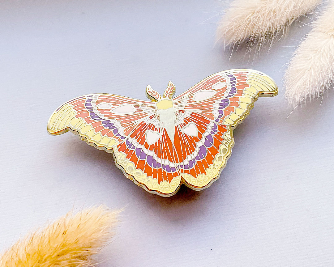 Atlas Moth (Attacus atlas) Enamel Pin