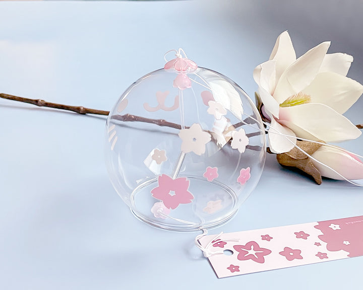 Sakura and Cute Face Glass Wind Chime