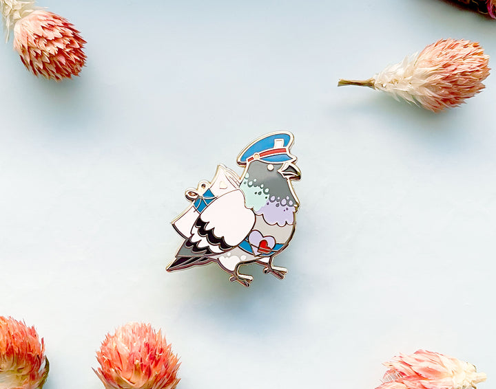 Love Letter Messenger Pigeon Enamel Pin