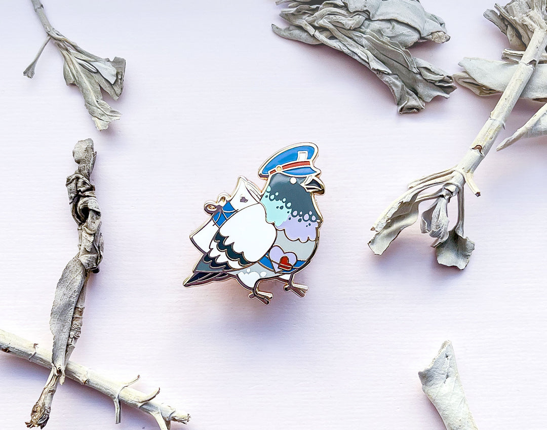 Love Letter Messenger Pigeon Enamel Pin