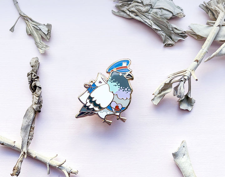 Love Letter Messenger Pigeon Enamel Pin