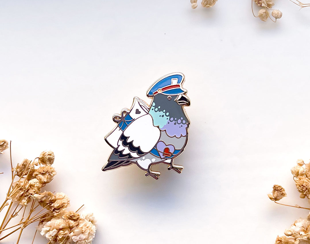 Love Letter Messenger Pigeon Enamel Pin