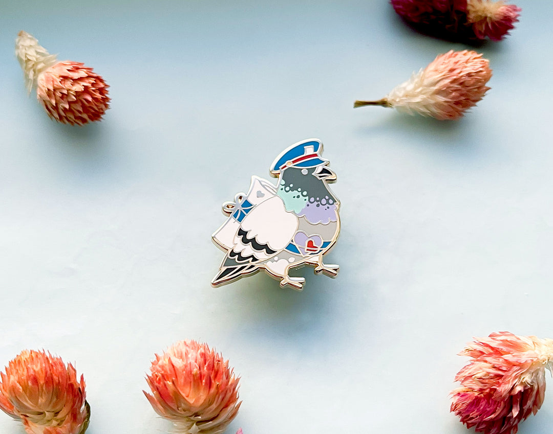 Love Letter Messenger Pigeon Enamel Pin