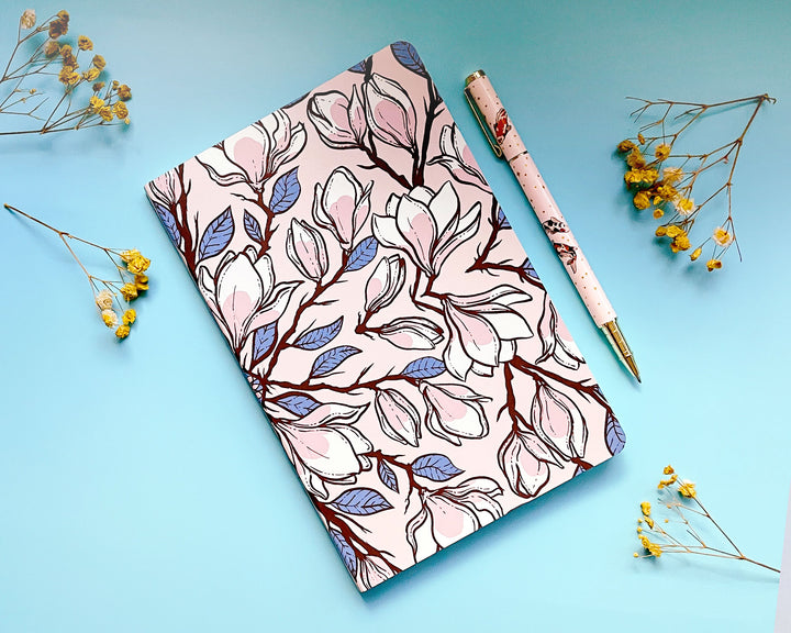 Magnolia Patterned Blank Pages Notebook