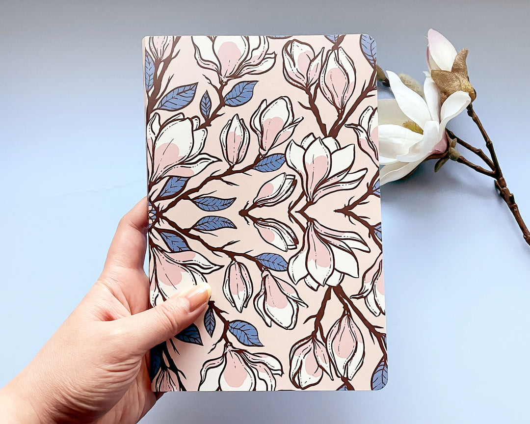 Magnolia Patterned Blank Pages Notebook