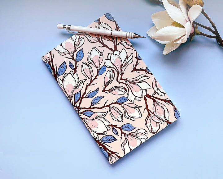 Magnolia Patterned Blank Pages Notebook