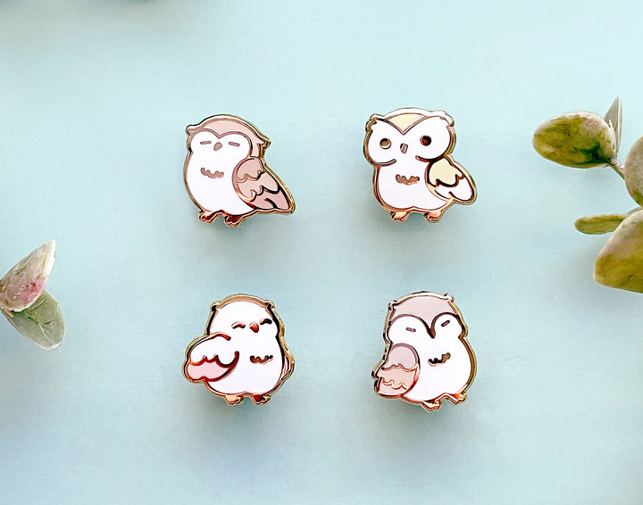 Mini Owls Board Filler Enamel Pin Set