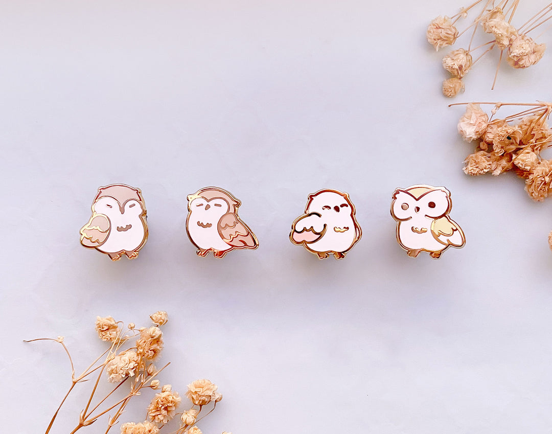 Mini Owls Board Filler Enamel Pin Set