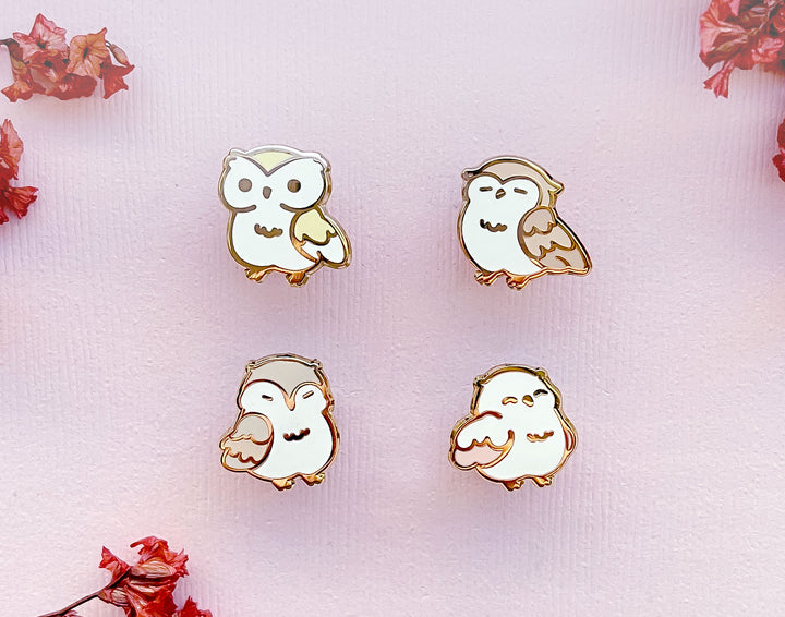 Mini Owls Board Filler Enamel Pin Set