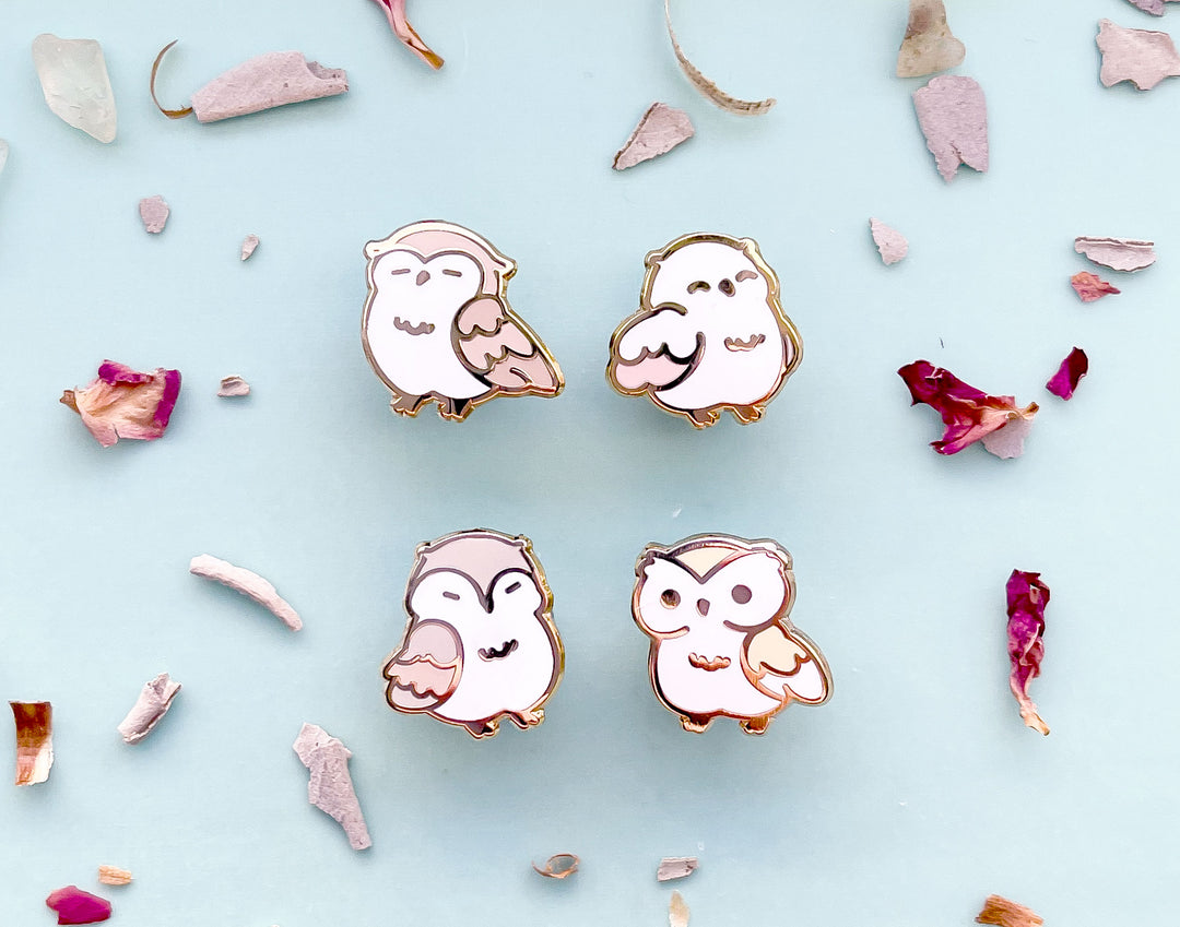 Mini Owls Board Filler Enamel Pin Set