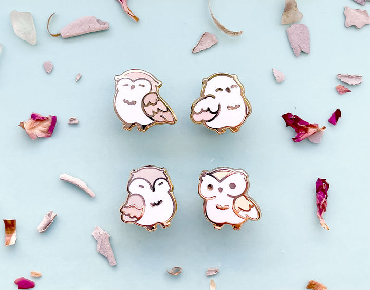 Mini Owls Board Filler Enamel Pin Set