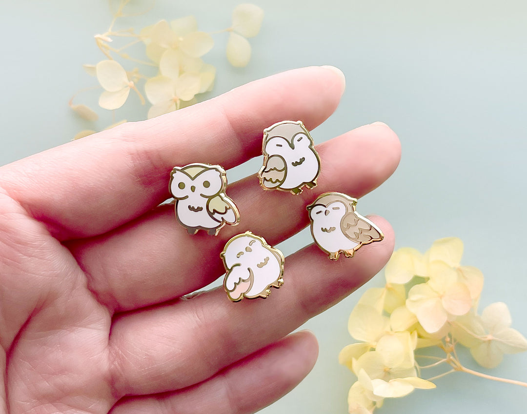Mini Owls Board Filler Enamel Pin Set