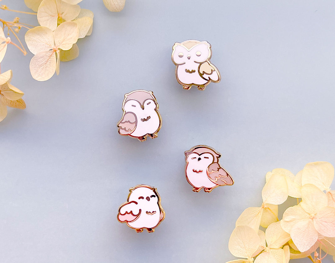 Mini Owls Board Filler Enamel Pin Set