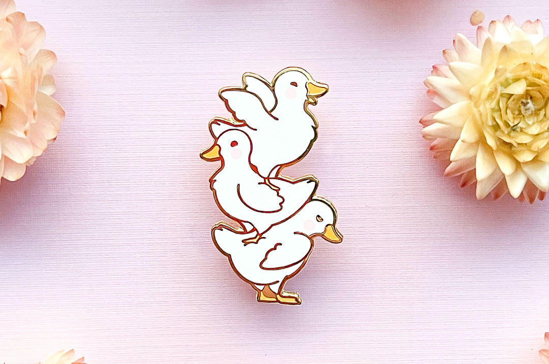 Mini Ducks Quack Stack Enamel Pin
