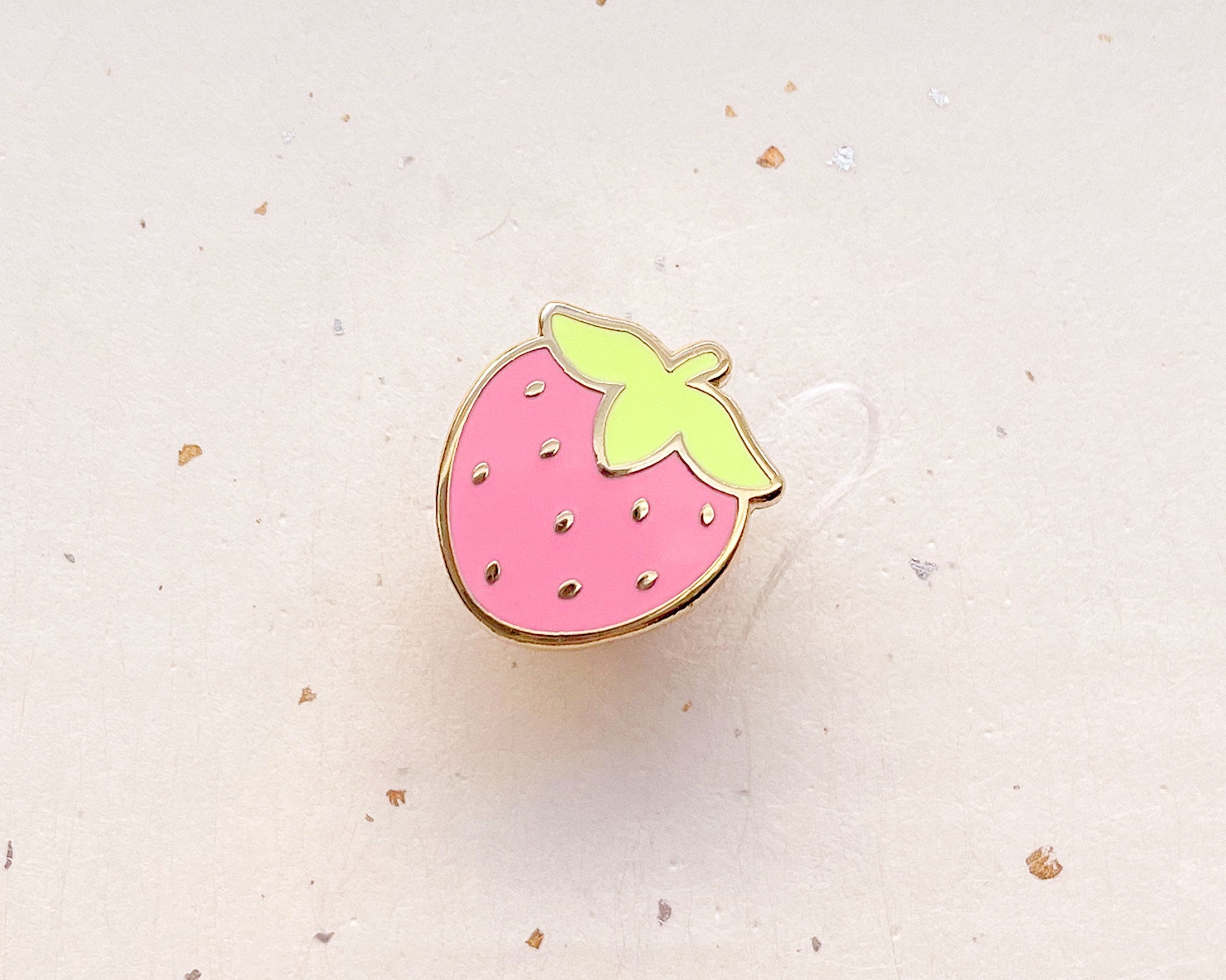 Mini Cute Strawberry Enamel Pin Alum and Ink