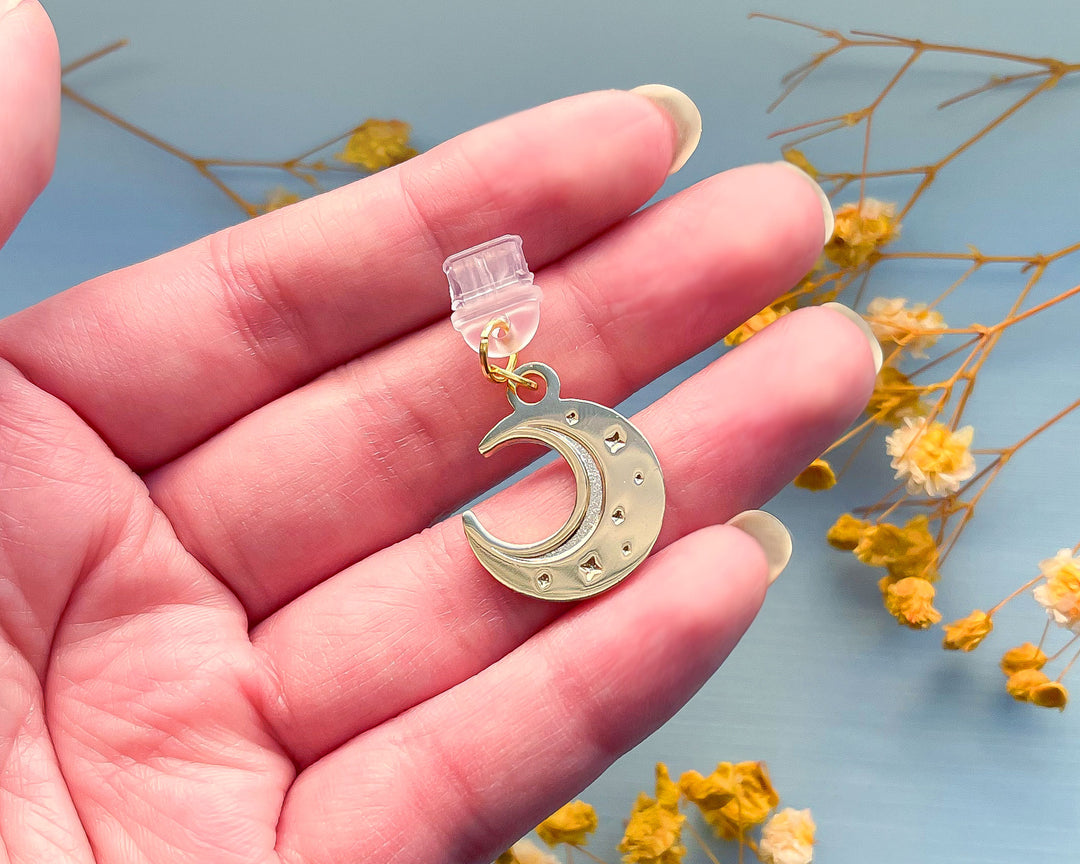 Crescent Moon Dust Plug Charm