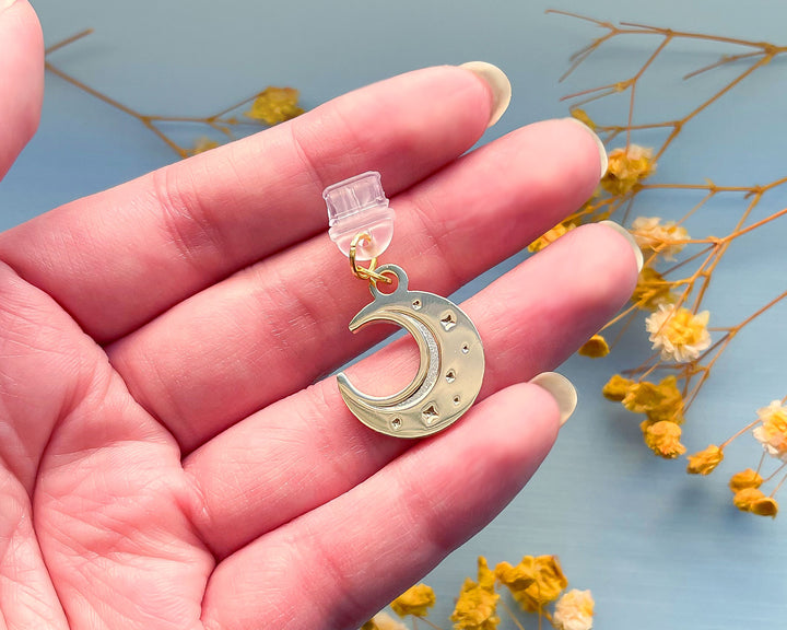 Crescent Moon Dust Plug Charm