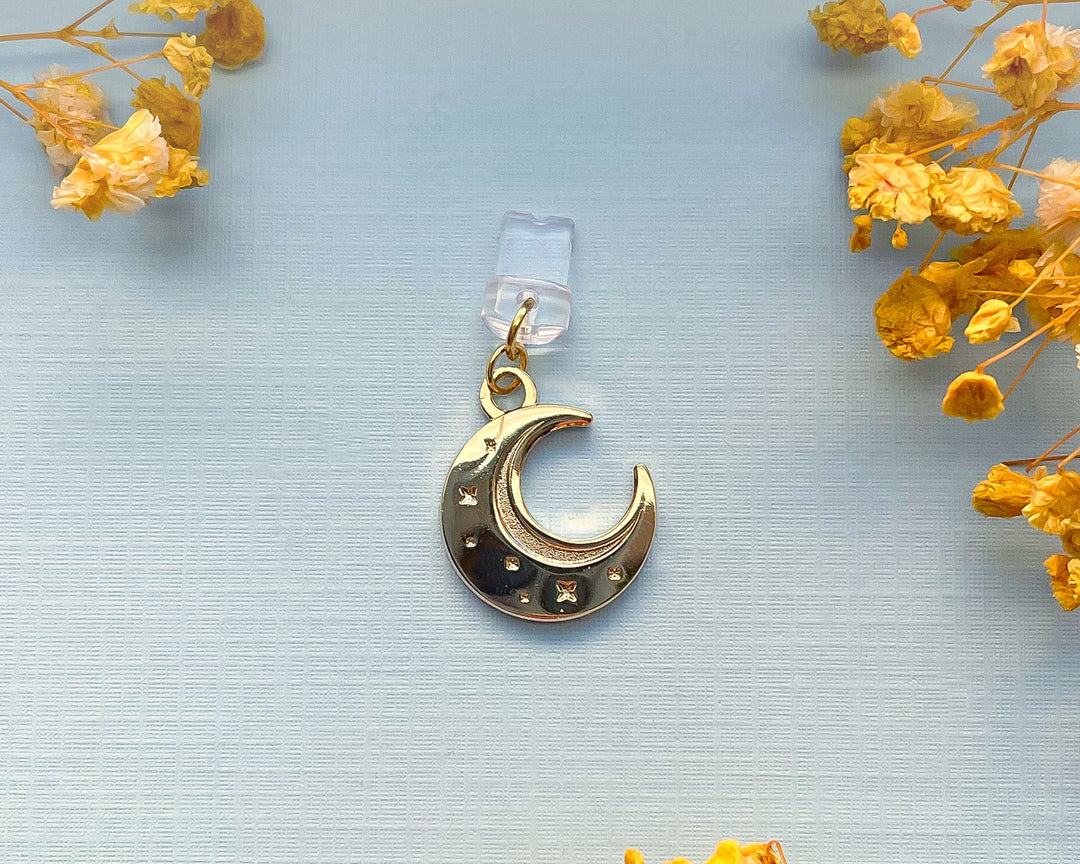 Crescent Moon Dust Plug Charm