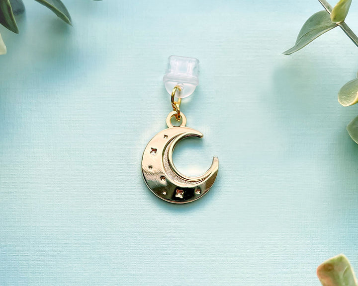 Crescent Moon Dust Plug Charm