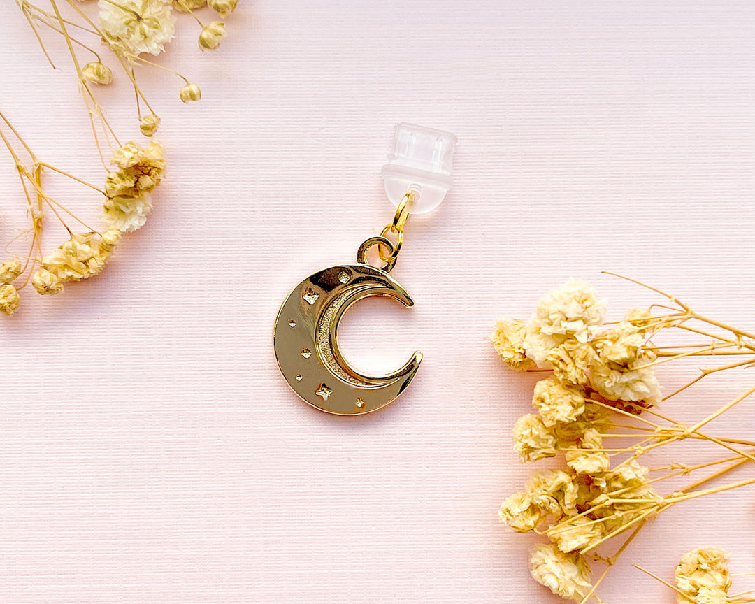 Crescent Moon Dust Plug Charm