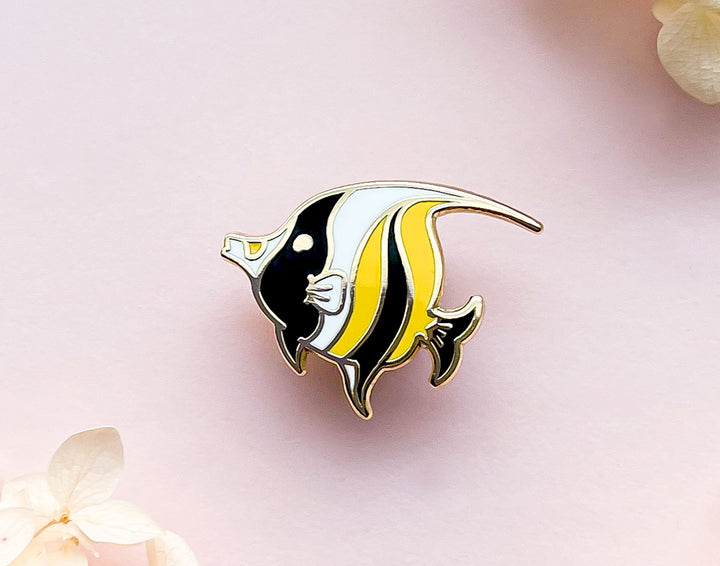 Tiny Moorish Idol Fish Enamel Pin