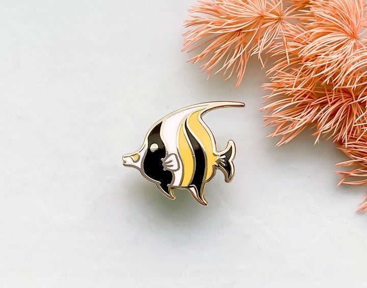 Tiny Moorish Idol Fish Enamel Pin