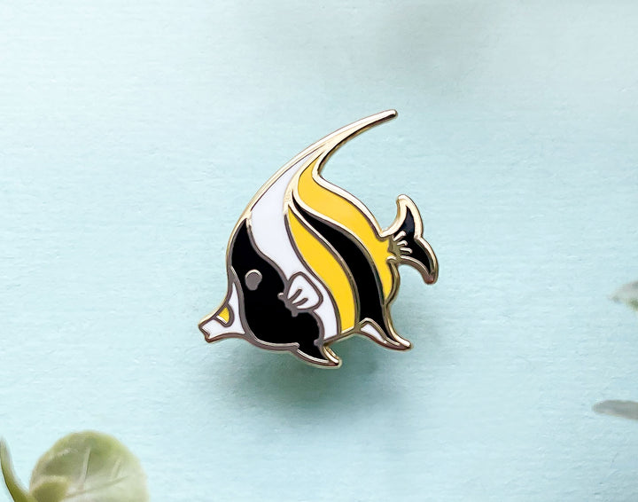 Tiny Moorish Idol Fish Enamel Pin