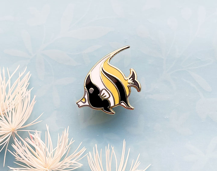 Tiny Moorish Idol Fish Enamel Pin
