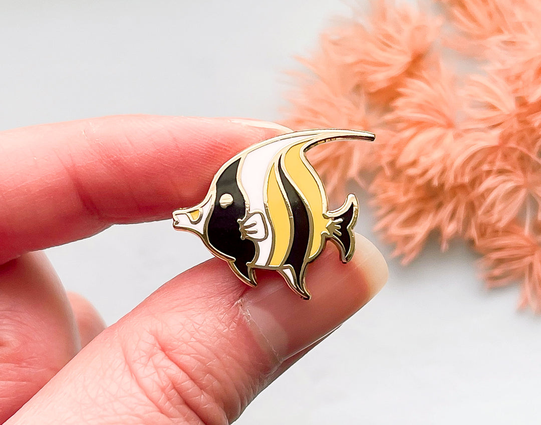 Tiny Moorish Idol Fish Enamel Pin