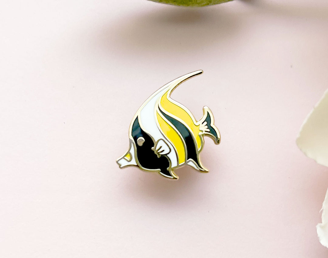 Tiny Moorish Idol Fish Enamel Pin