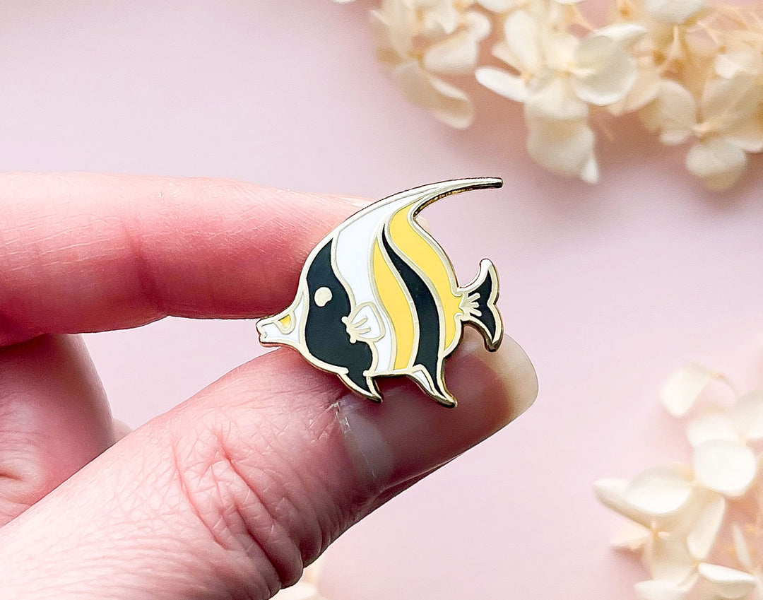 Tiny Moorish Idol Fish Enamel Pin