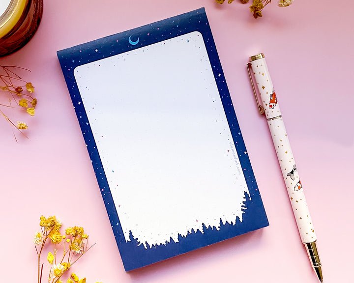 Night Forest Dotted Grid Notepad