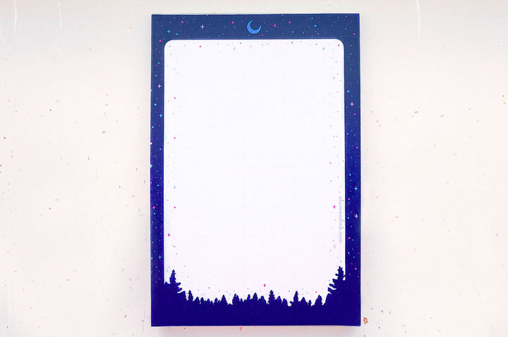 Night Forest Dotted Grid Notepad