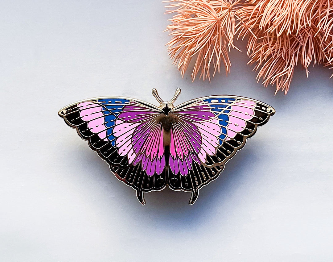 Noble Leafwing Butterfly (Fountainea nobilis) Enamel Pin