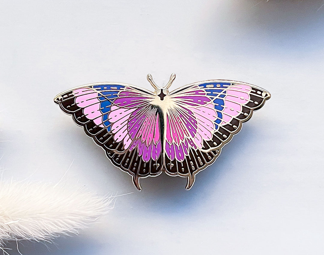 Noble Leafwing Butterfly (Fountainea nobilis) Enamel Pin