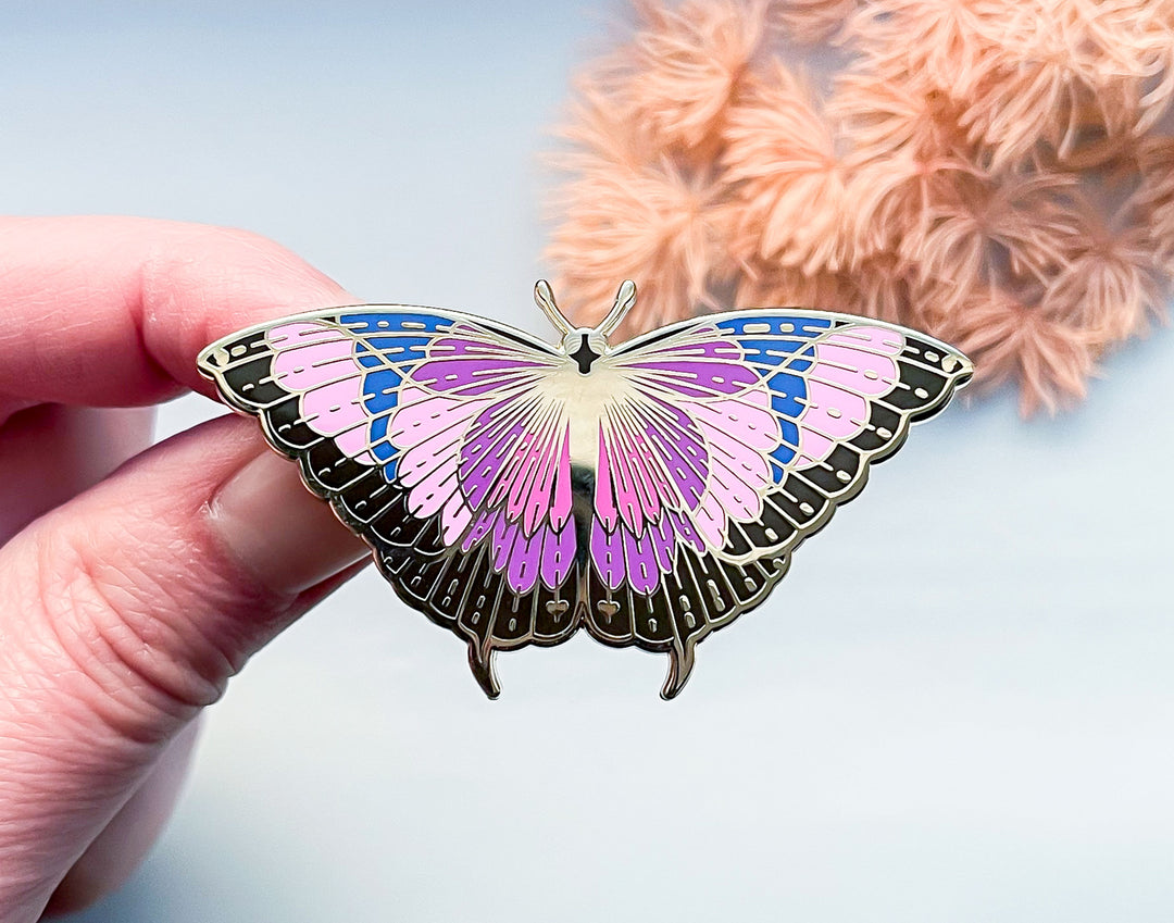 Noble Leafwing Butterfly (Fountainea nobilis) Enamel Pin
