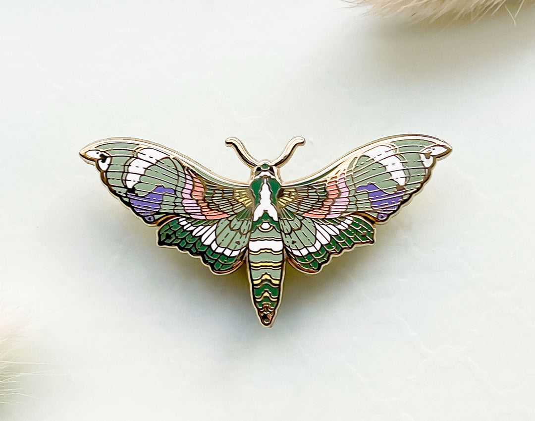 Oleander Hawkmoth (Daphnis nerii) Enamel Pin