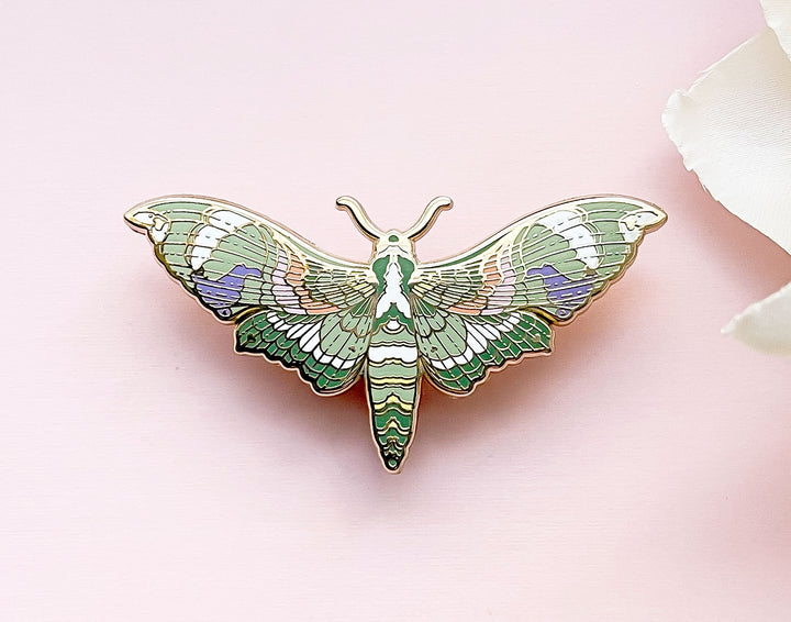Oleander Hawkmoth (Daphnis nerii) Enamel Pin