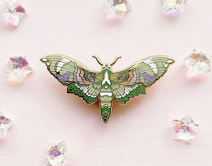 Oleander Hawkmoth (Daphnis nerii) Enamel Pin