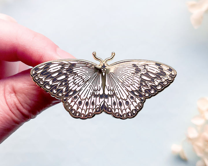 Paper Kite Butterfly (Idea leuconoe) Enamel Pin