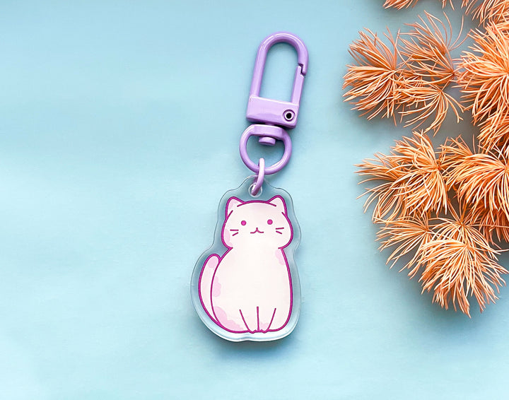 Pastel Calico Cat Acrylic Charm