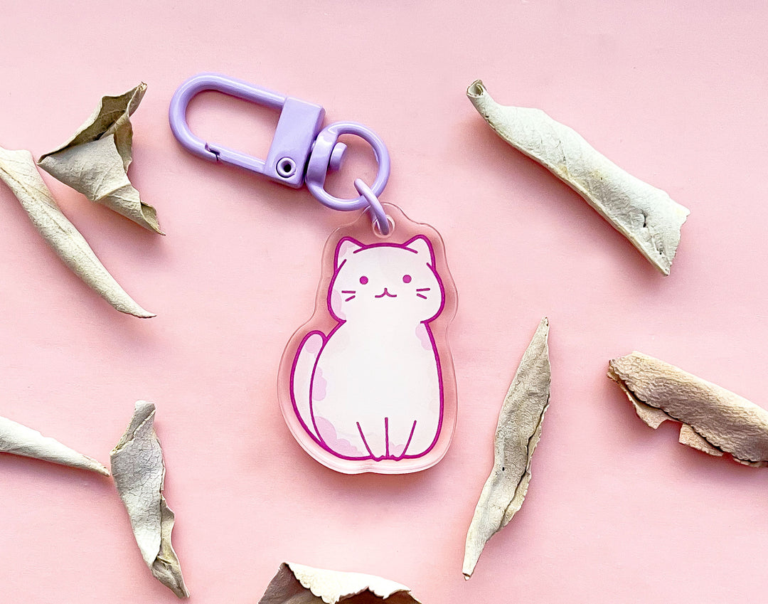 Pastel Calico Cat Acrylic Charm