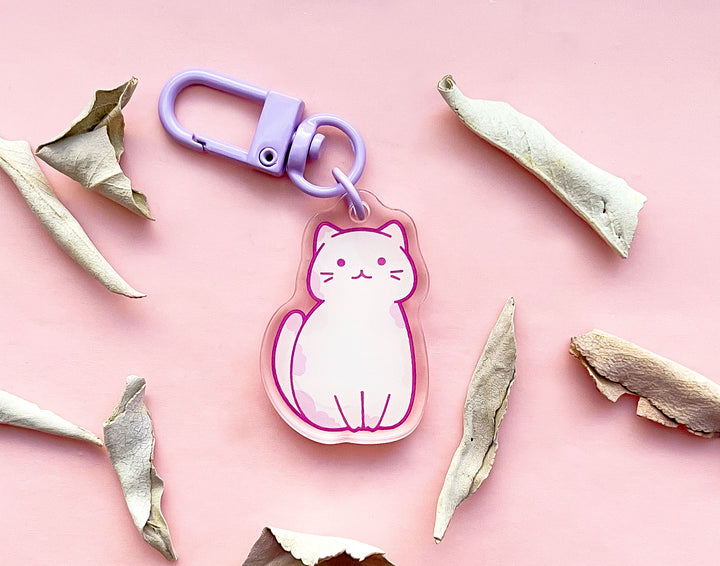 Pastel Calico Cat Acrylic Charm
