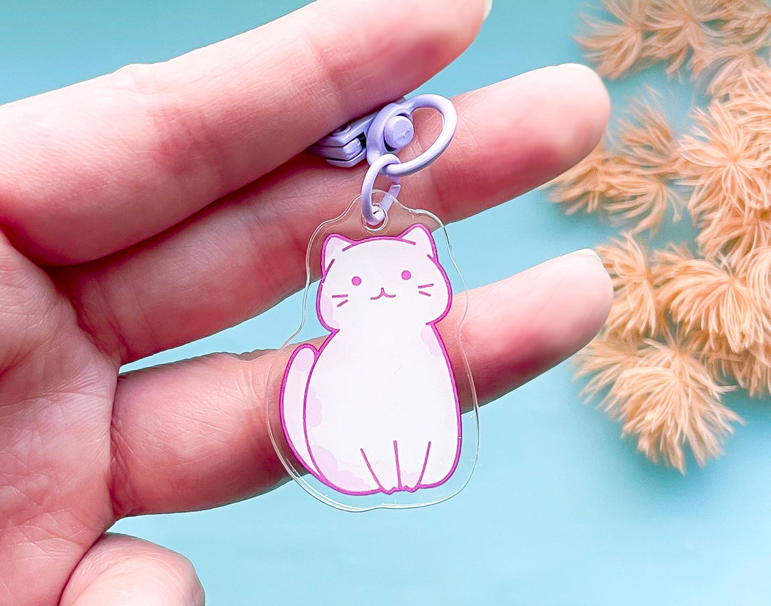 Pastel Calico Cat Acrylic Charm