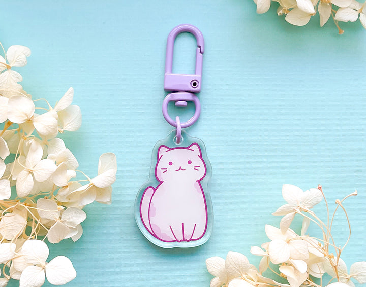 Pastel Calico Cat Acrylic Charm