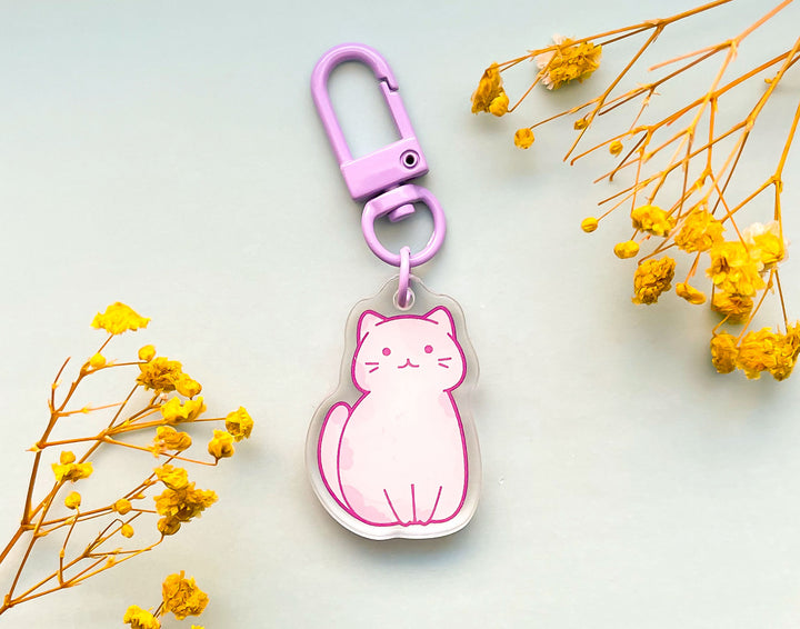 Pastel Calico Cat Acrylic Charm