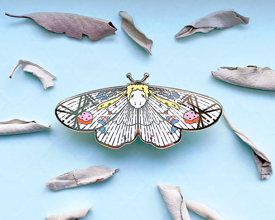 Picasso Moth (Baorisa hieroglyphica) Enamel Pin